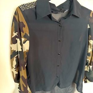 Bedazzled Camouflage Blouse